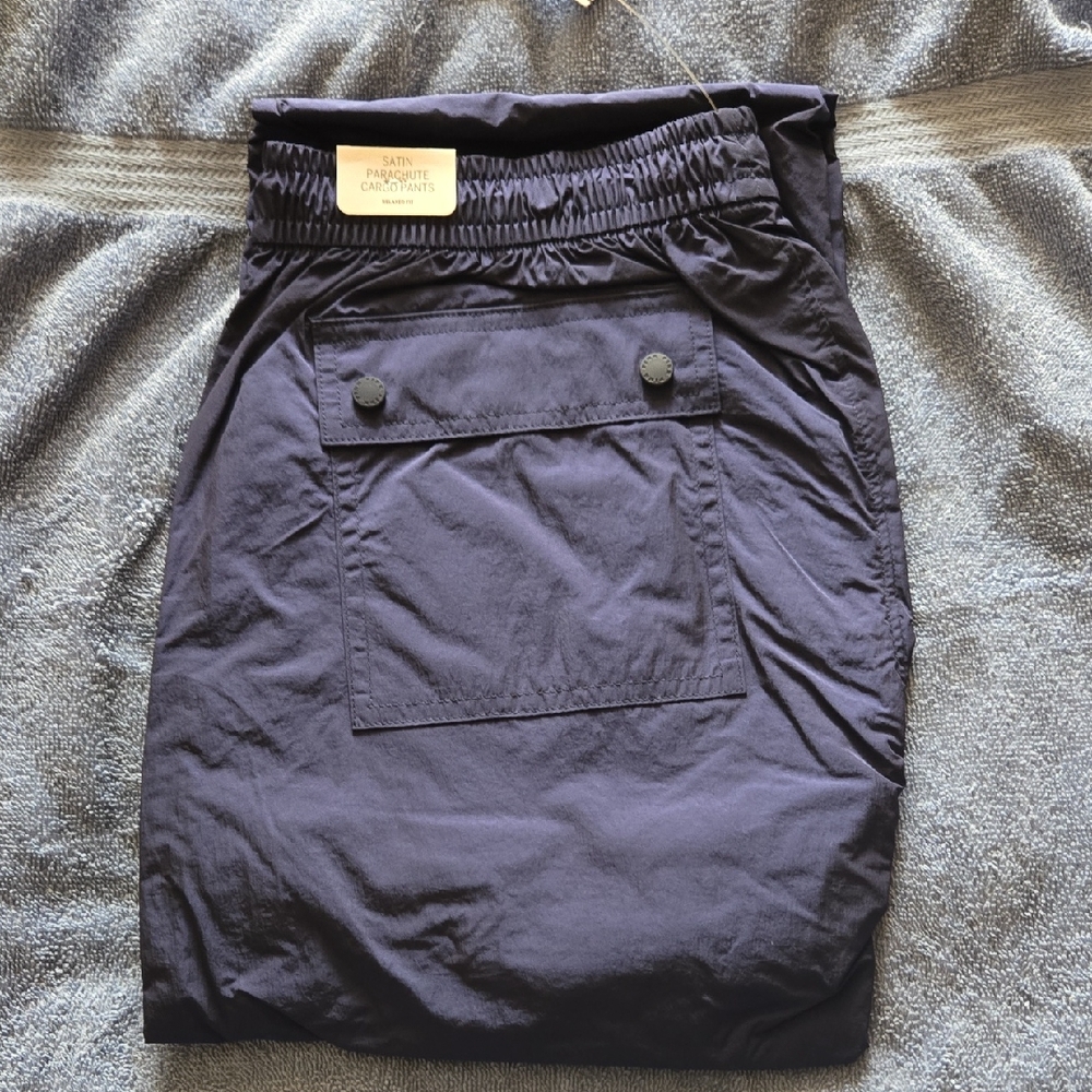 Navy Blue Elastic Waist Skirt